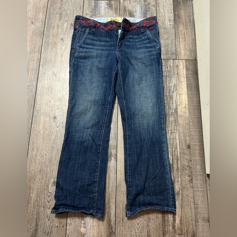 Anthropologie Holding Horses Crop Jeans Stretch Dark Wash The Claire